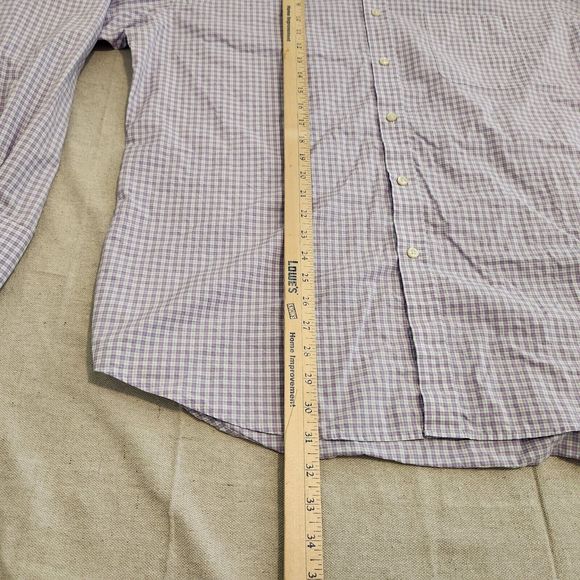 Lincs Shirt Mens XL Purple Plaid Button Up Long Sleeve Cotton - Picture 6 of 11